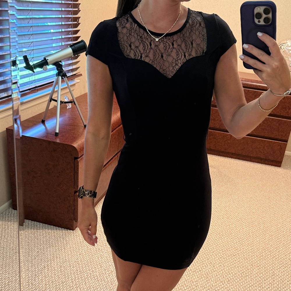 Guess Black Lace Dress
